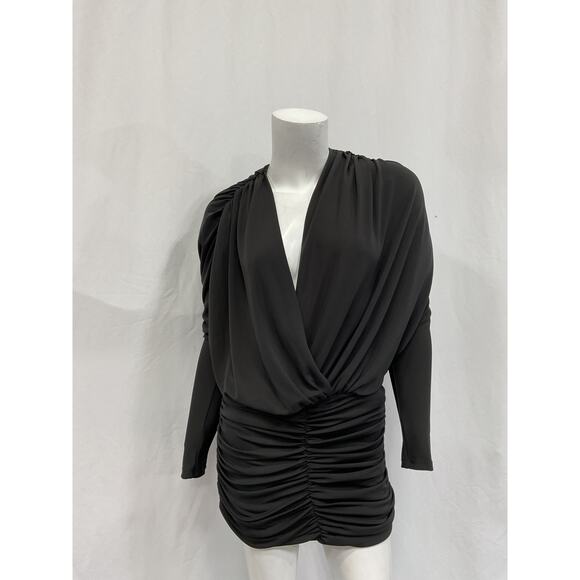 L'Academie 'The Court' Black Cotton Halterneck Mini Dress Size XS - Picture 2 of 5